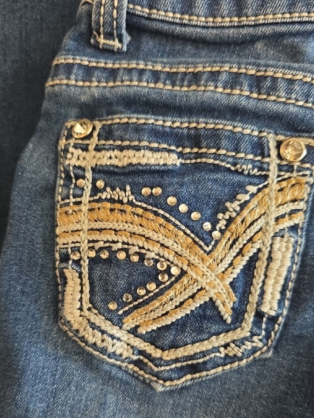 Kids Dark Blue Flared Jeans - Classic Denim - Picture 7 of 8